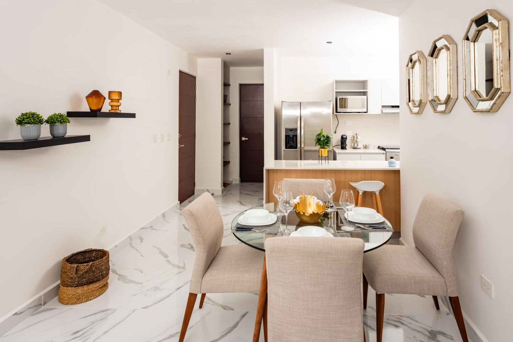 2br Moderno En Residencial Ombu Cancún